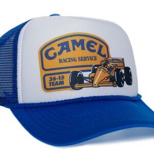 Camel Racing Service Hat Vintage/New Adult Unisex Cap Royal/White